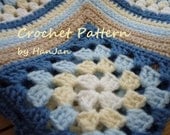 Instant Download PDF Crochet Pattern: Matthew's Granny Cluster Baby Blanket, US instructions with HanJan crochet tutorial