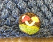 Blue Mushroom Crochet Hat