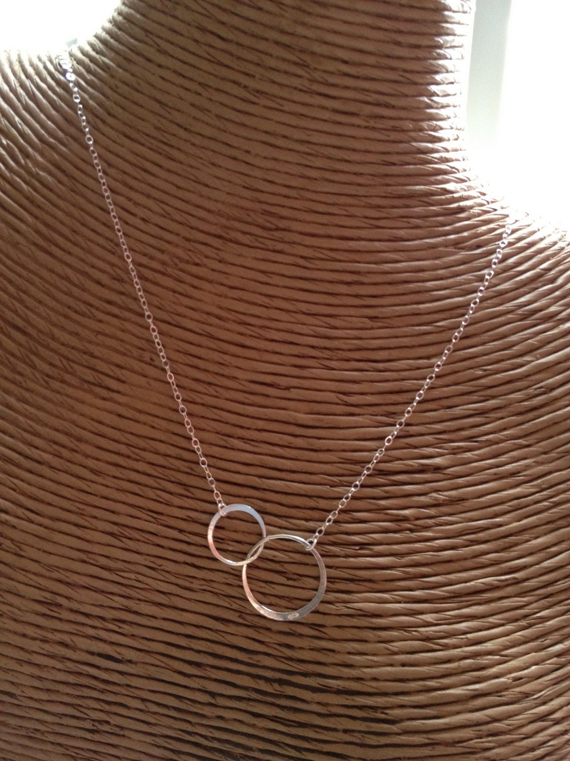 Silver Two Circles Necklace