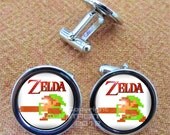 The LEGEND of ZELDA 8 Bit Link Nintendo Nickel Plated Cuff Link Pair Free gift Box Weddings  Christmas Quickship Under 20.00