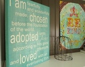 Chosen, Adopted, Loved- 12x15 Canvas, Aqua