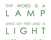 8x10 Thy Word is a Lamp unto my feet and a Light unto my path / Mounted Artwork