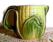 Vintage Creamer Retro Corn Pitcher Rustic Farmhouse