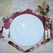 Quilted Placemat Burgundy Poinsettia  Reversible 4 set 123