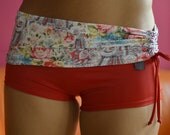 Shorts in roses last in LARGE ONLY for Bikram yoga