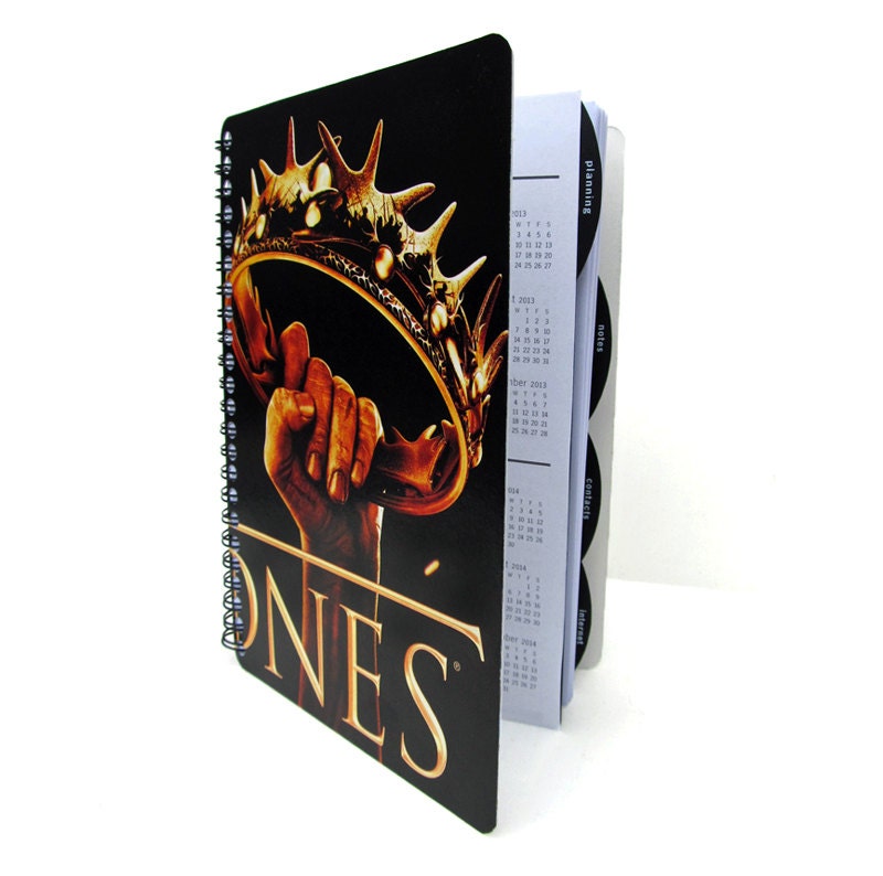 Game of Thrones 2012 2013 Daily Planner Calendar Agenda Upcycled Stark