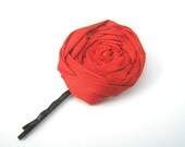 Ladybug Vintage Rosette Bobby Pin Silk Rosette Flower Bobby Pin Love Is In The Air