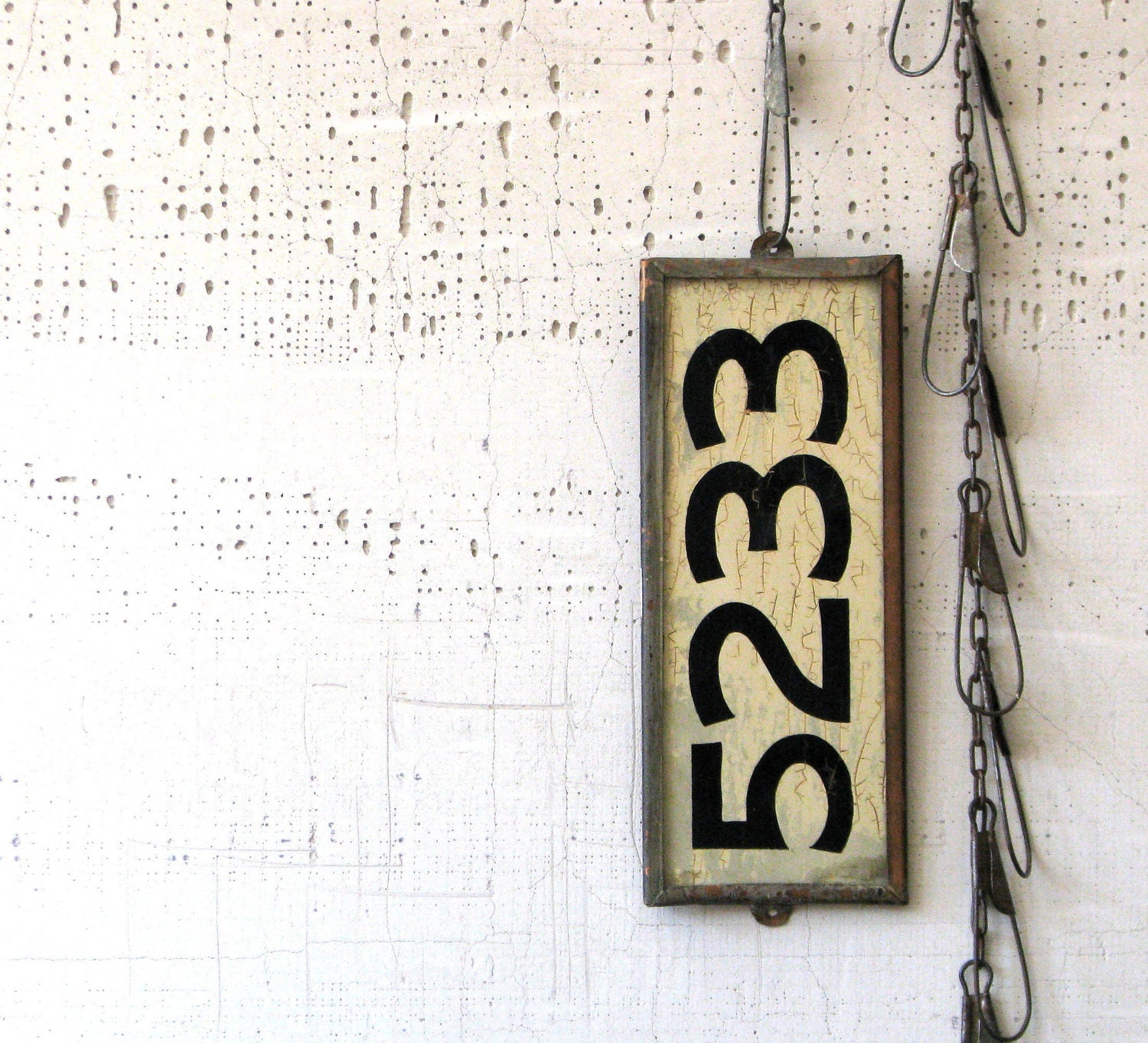 vintage house number - copper back & sides - heavy weight - very modern farmhouse cool