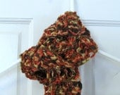 Crocheted Skinny Scarf-Fall Colors