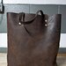 Hand Sewn Leather Tote (dark distressed brown)