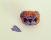 Needle Felted Pug Brooch