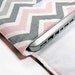 13 inch Modern Gray and Pink Chevron Print Laptop Top Sleeve
