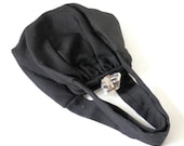 1940's Purse Clear Lucite and Black Cloth Hand Bag
