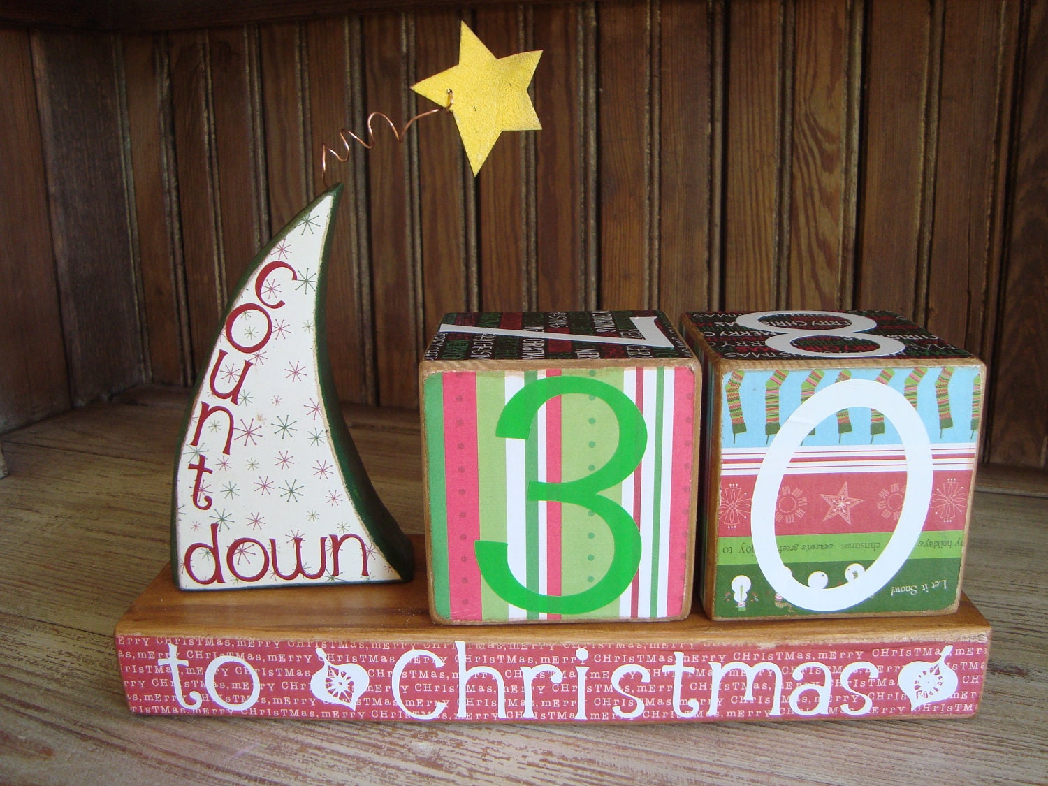 Countdown to Christmas Blocks Bright
