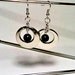 Earrings, Bridal Jewelry, Dangle Earrings, Silver Earrings, Black Earrings