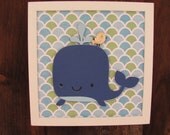 Whale kids room art, nursery art, kids wall art, baby nursery, nautical decor, boys rooms decor