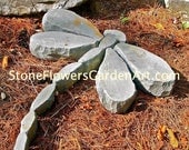 Stone Flowers Garden Art         Hand Chipped Sandstone Dragonfly