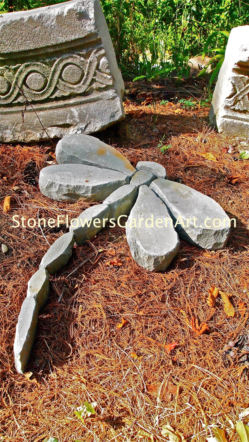 Stone Flowers Garden Art         Hand Chipped Sandstone Dragonfly