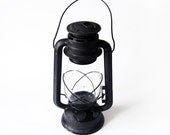 German Black Kerosene Railroad vintage Lantern Lamp - Globus lantern - large vintage lantern - black