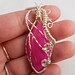 Pink Dragon Vein Agate Pendant, Wire Wrapped Jewelry, Handmade