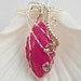 Pink Dragon Vein Agate Pendant, Wire Wrapped Jewelry, Handmade