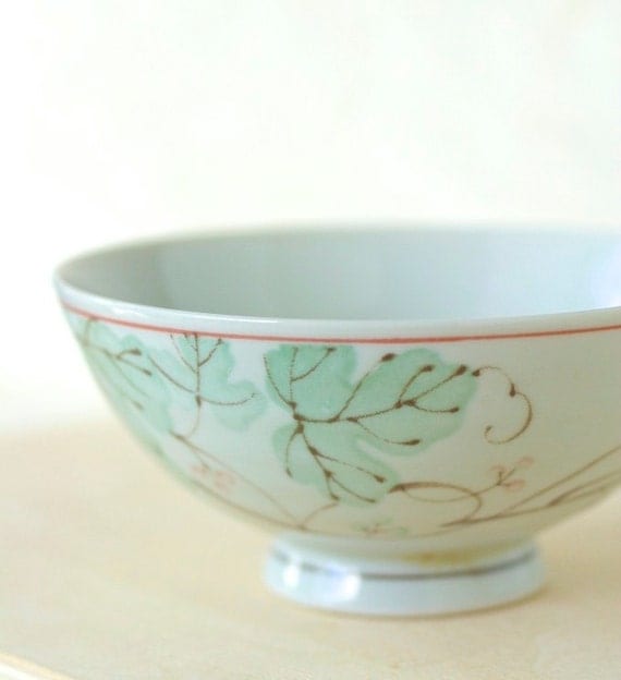 Vintage Japanese Rice Bowl Mint Green by TheOtherLifeVintage