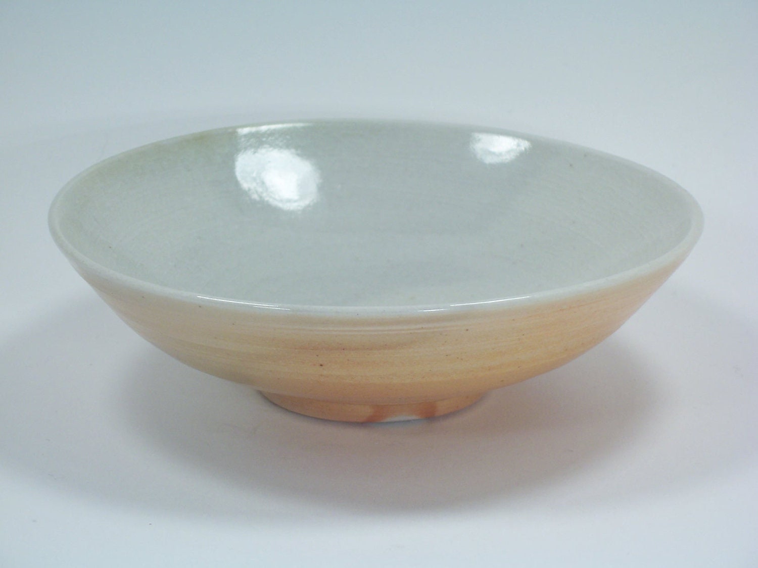 Wood-Fired Natsu-jawan "Summer Tea Bowl" (6" D, 2.25" H, W323g) porcelain w/ shino liner- CA7