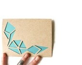 NEON GEOMETRY Hand Cut Card