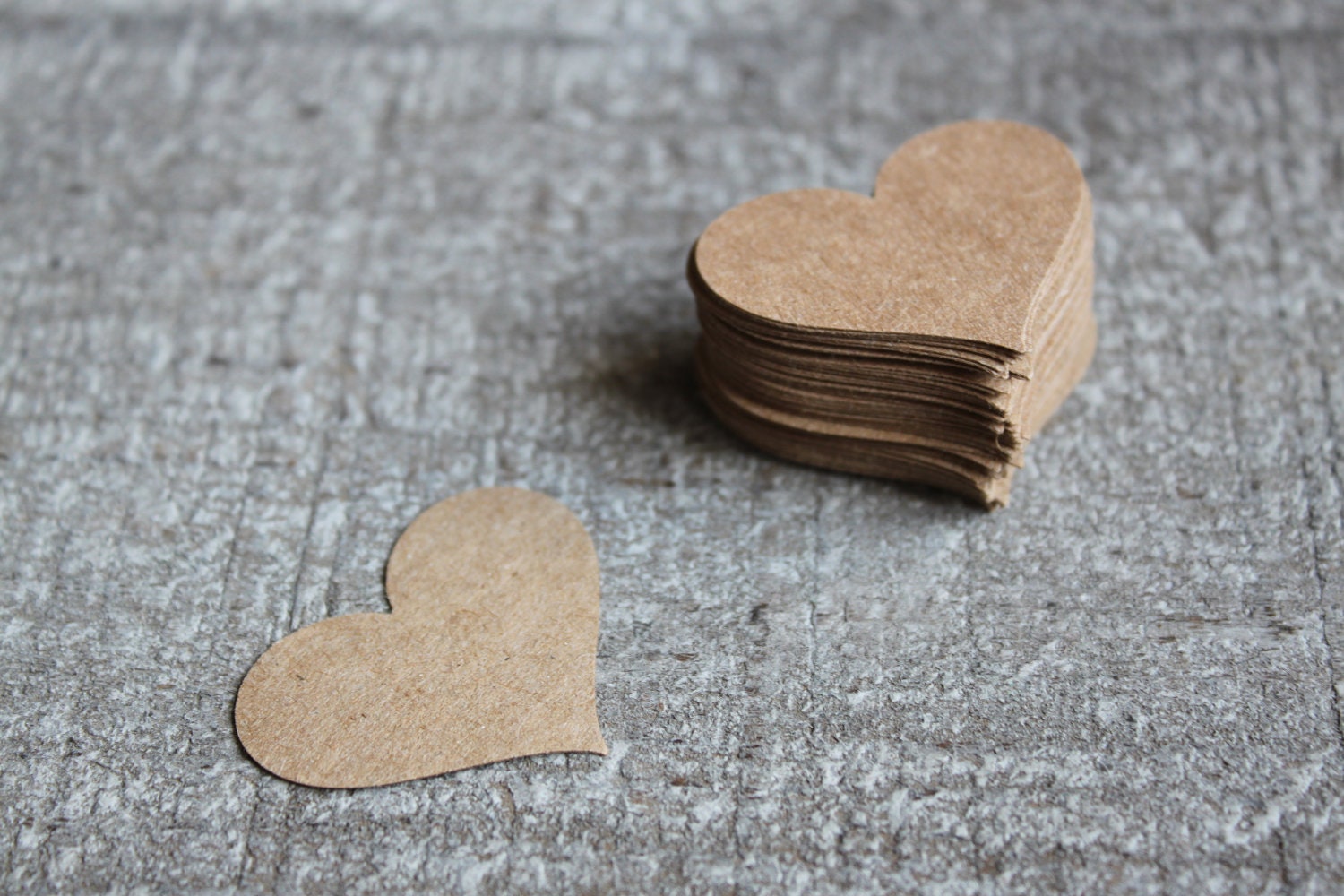 Front Page Featured-300 Shabby Chic Wedding Handmade Upcycled Brown Paper Heart Cutouts
