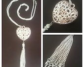 Hot, Blingy Silver plated 'Sweet hart' necklace