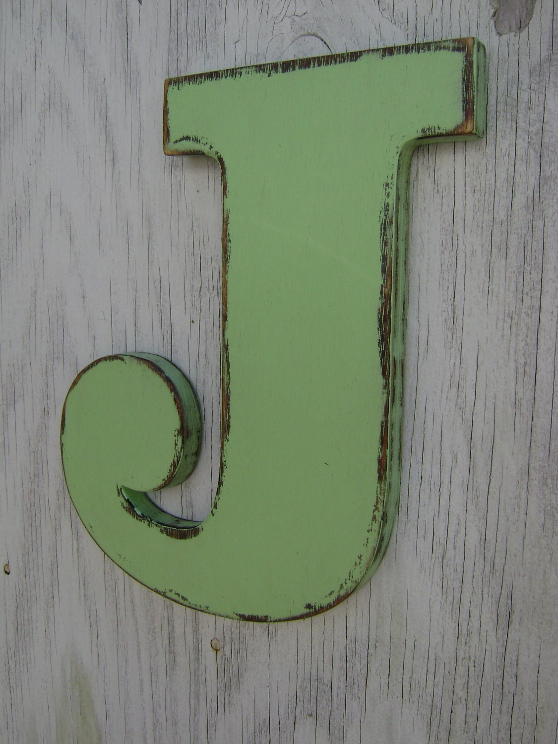wall letter J -wood sign decor- cottage style wedding sign initial sign