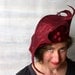RESERVED for Zo - Garnet Red Felt Hat - Felted Wool Beret - Wearable Art - Avant Garde
