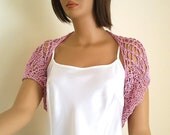 Knitting bambu bolero, summer shrug, in pink, gift for her, mothers day gift