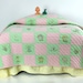 Vintage Crib Quilt 1950s Pink and Green