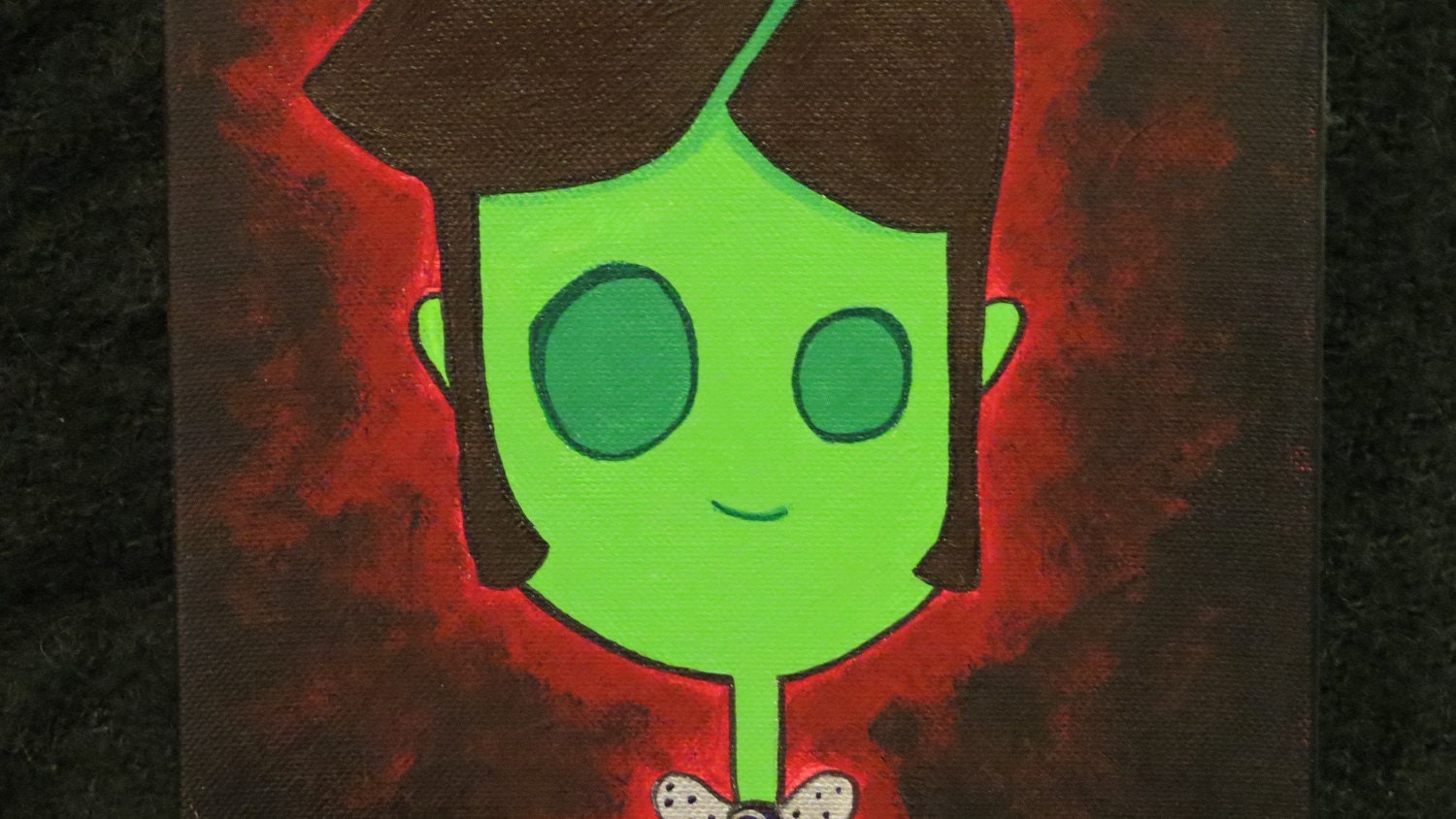 Zombie Boy. 10x8 Acrylic Canvas. Original Cartoon