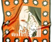 Weeping Woman Silk Handkerchief Picture Printed Pocket Square with drawing