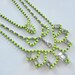 Vintage 1950s One Of A Kind Hand Painted 3 Strand Bold Neon Yellow Rhinestone Necklace - Made To Order