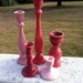 Tall-Short-Skinny-Chunky Pink Candle Holders / Girls Room / Victorian Decor / Shabby Chic