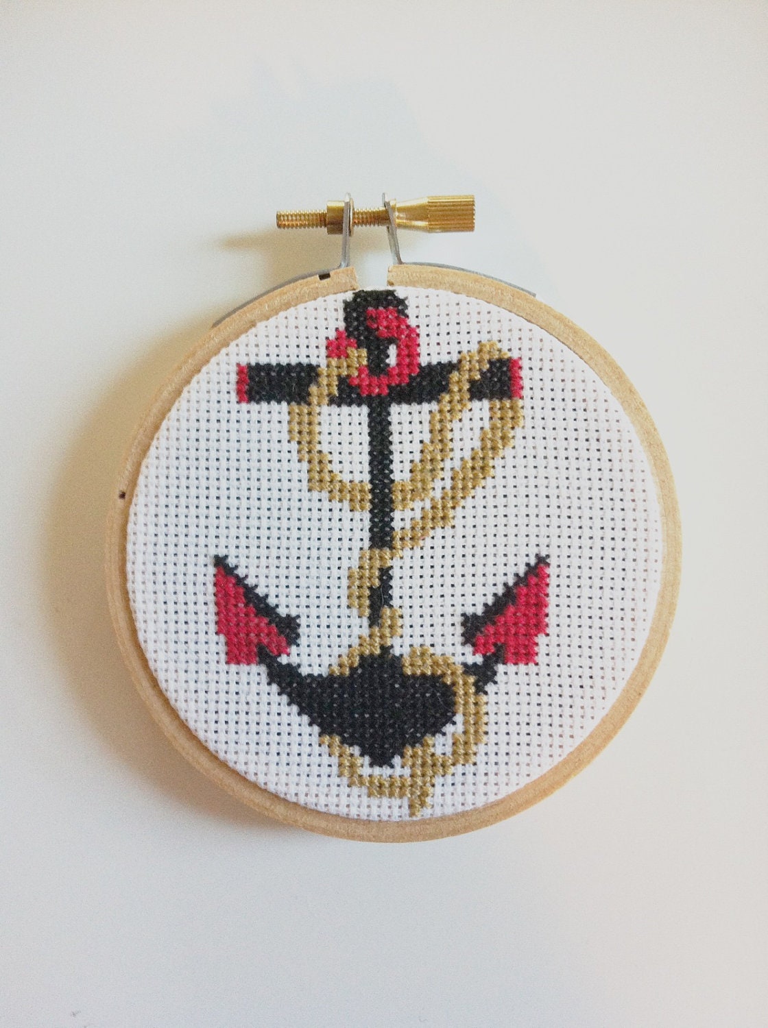 Traditional Anchor Cross Stitch Art - 3"