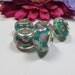 5pcs Teal and Pink Floral Murano Glass Beads