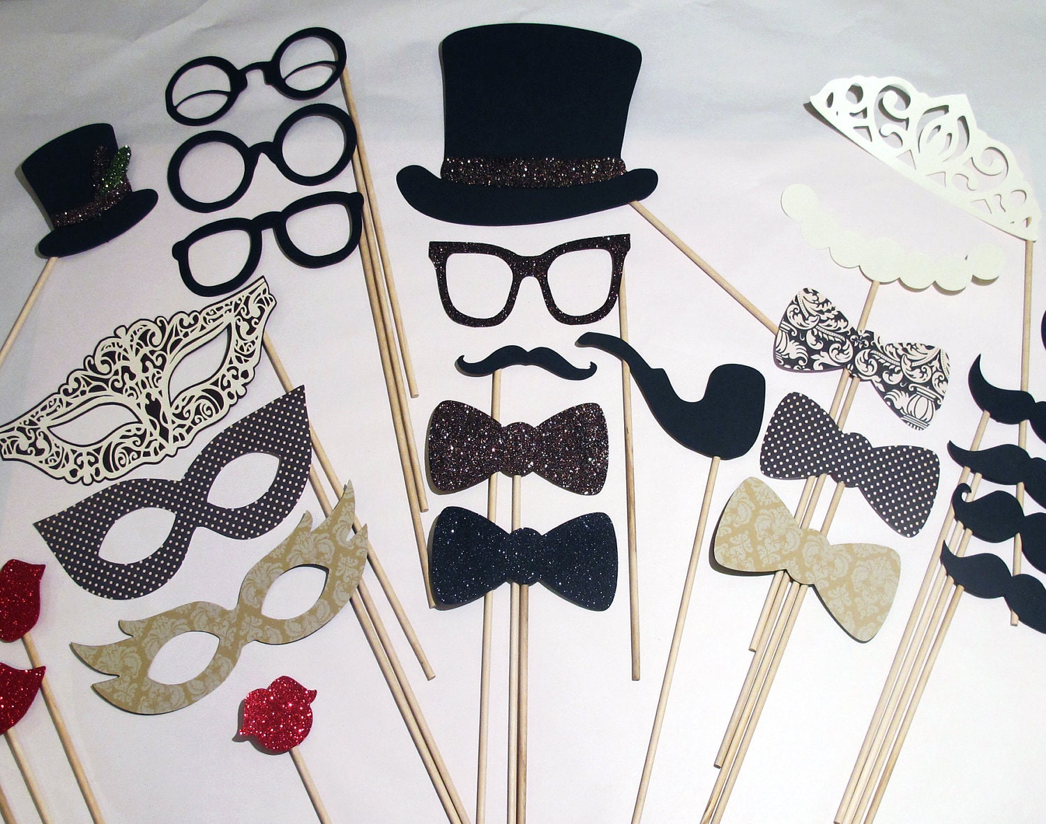 Vintage Inspired Photo Booth Props - Features beautiful warm brown and creamy tones, no detail left undone