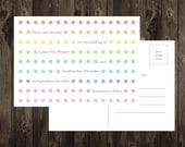 Polka Dot Save the Date Postcard DIY Printable 5X7 Digital File Rainbow colors