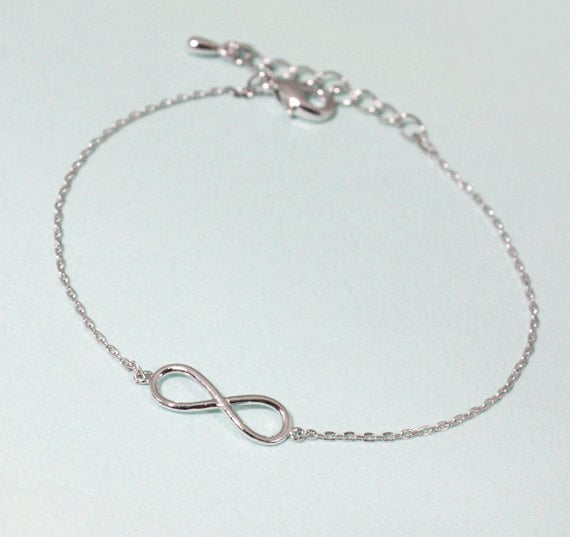 Simple Infinity bracelet , gold  white gold ( Choose your color )