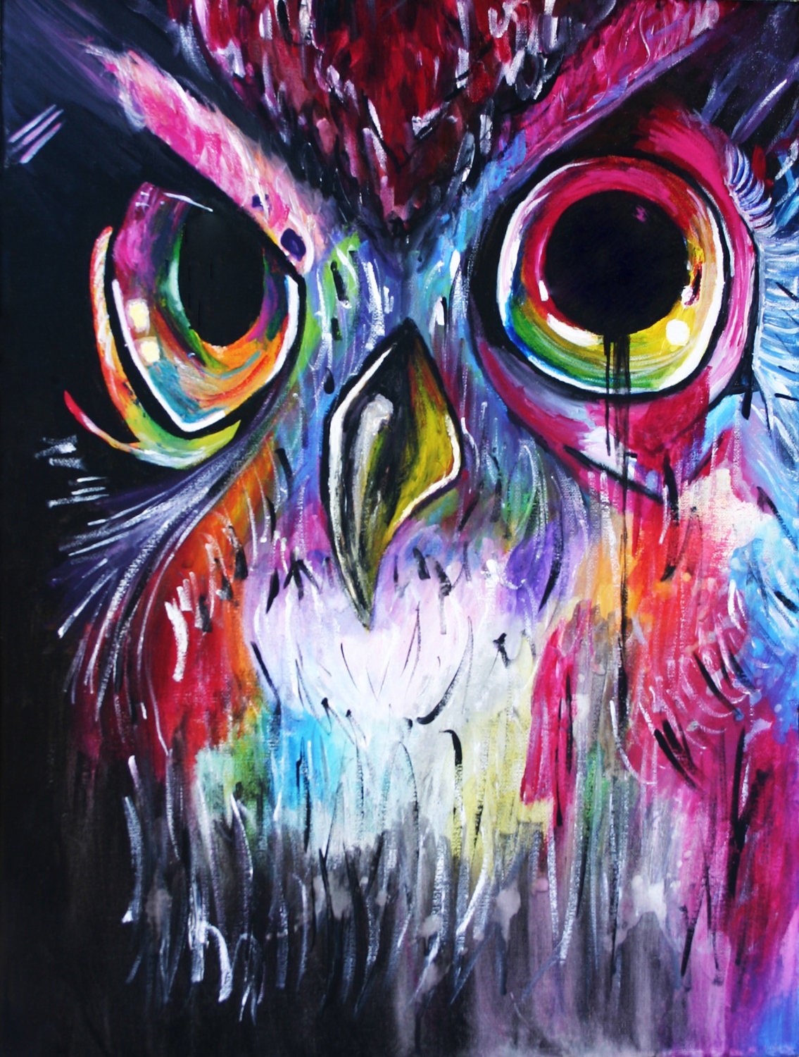 abstract owl painting