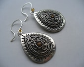 Ornate Sterling Silver Teardrop Dangle Earrings