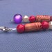 Paper wood purple red teal white pearl silver bead necklace earring