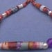 Paper wood purple red teal white pearl silver bead necklace earring