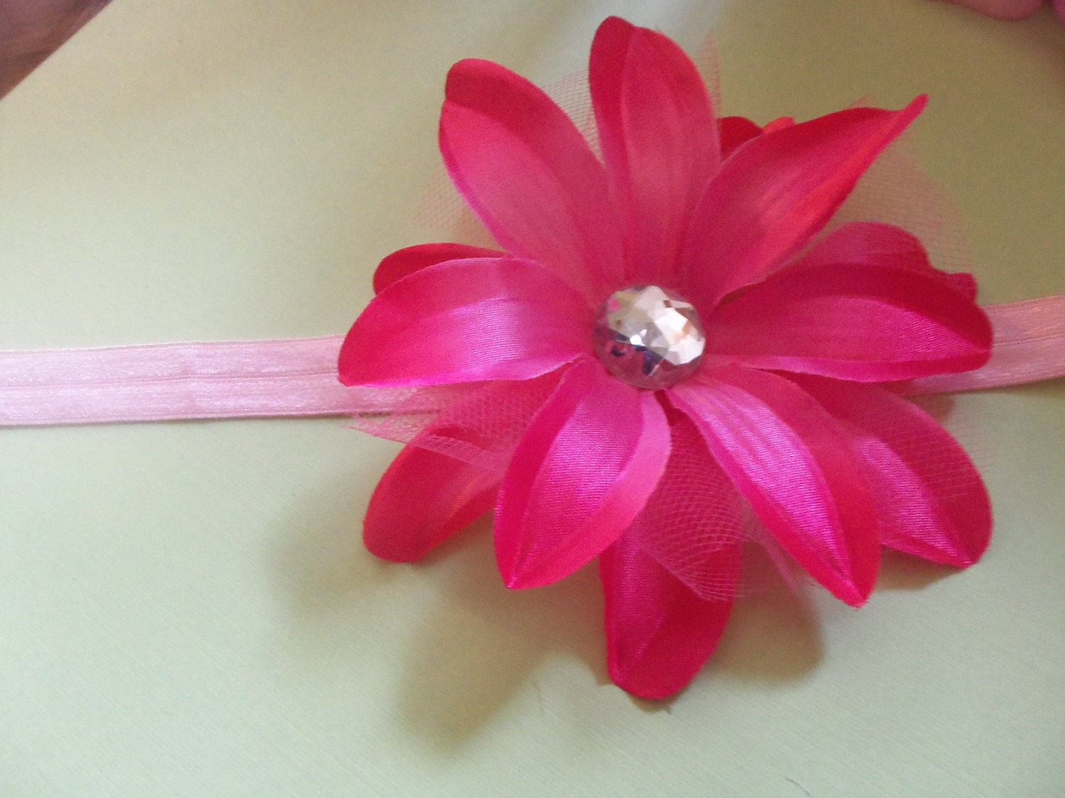 BLOWOUT- 1 dollar-your color-Hot Pink Lily Flower Clip-Headband-Children-Women-Teens-Flower Girls-1st birthday