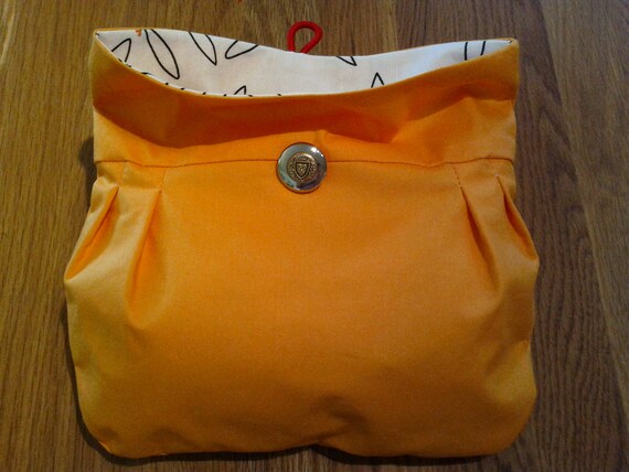 Orange Makeup bag / travel makeup bag by LUVdesignBeauty on Etsy