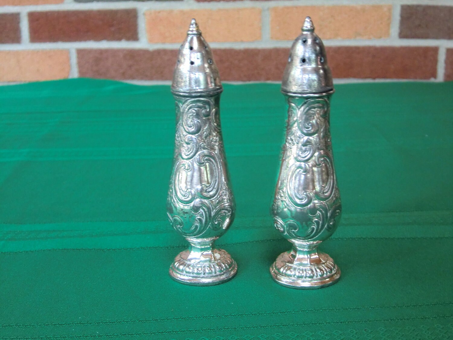 Vintage Metal Salt and Pepper Shakers by granskitchen on Etsy